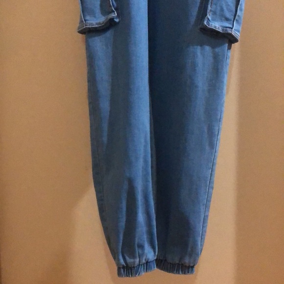 Blue Denim Jumpsuit Cargo Style - Picture 3 of 7